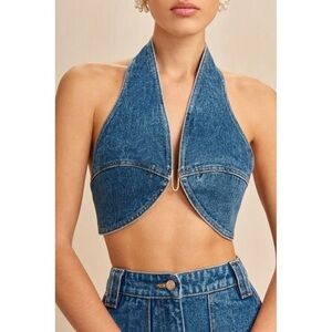 Cult Gaia Diem Denim Halter Top